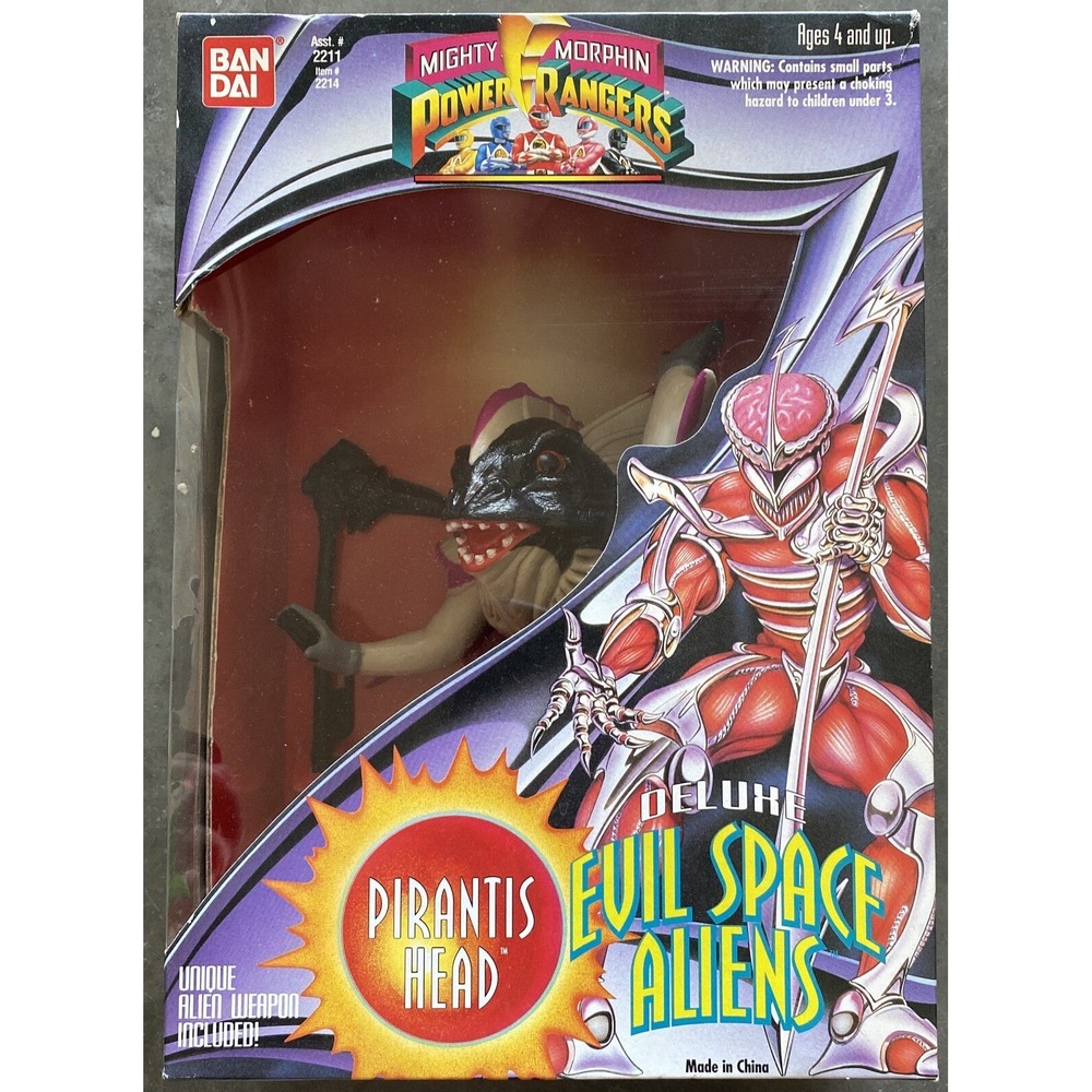 Deluxe PIRANTIS HEAD Power Rangers EVIL SPACE ALIENS 1994 Bandai Sealed